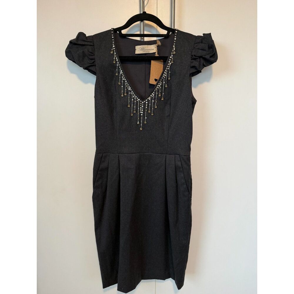 BLUMARINE - Vintage Wool Crystal Embillished Dress - IT42/us 2